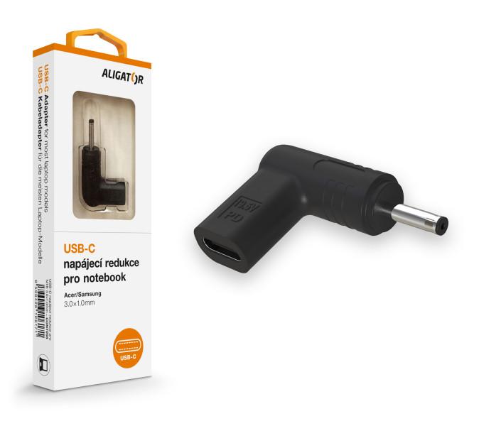 Fotografia produktu: Aligator USB-C napájacia redukcia 3,0 x 1,0 mm pre notebooky Acer/Samsung