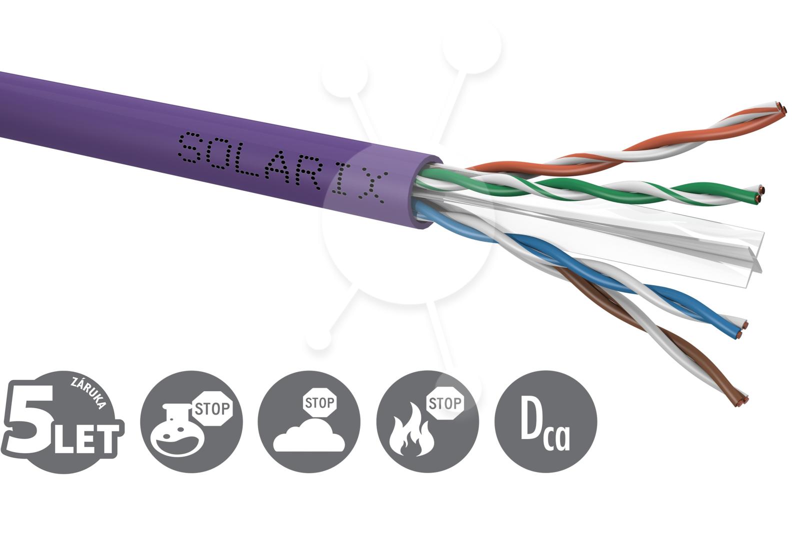 Fotografia produktu: Inštalačný kábel Solarix CAT6 UTP LSOH Dca-s2,d2,a1 500m/cievka SXKD-6-UTP-LSOH
