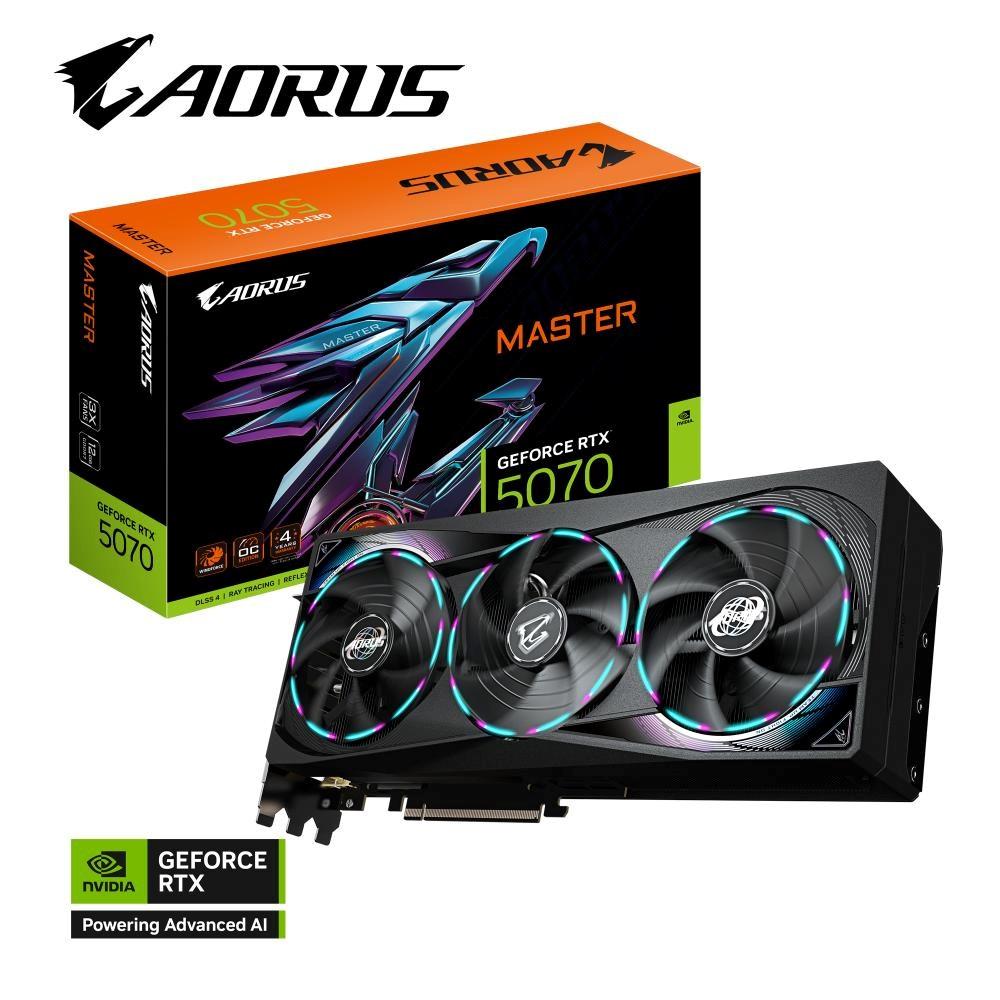 Fotografia produktu: GIGABYTE VGA NVIDIA GeForce RTX 5070 MASTER 12G, 12G GDDR7, 3xDP, 1xHDMI