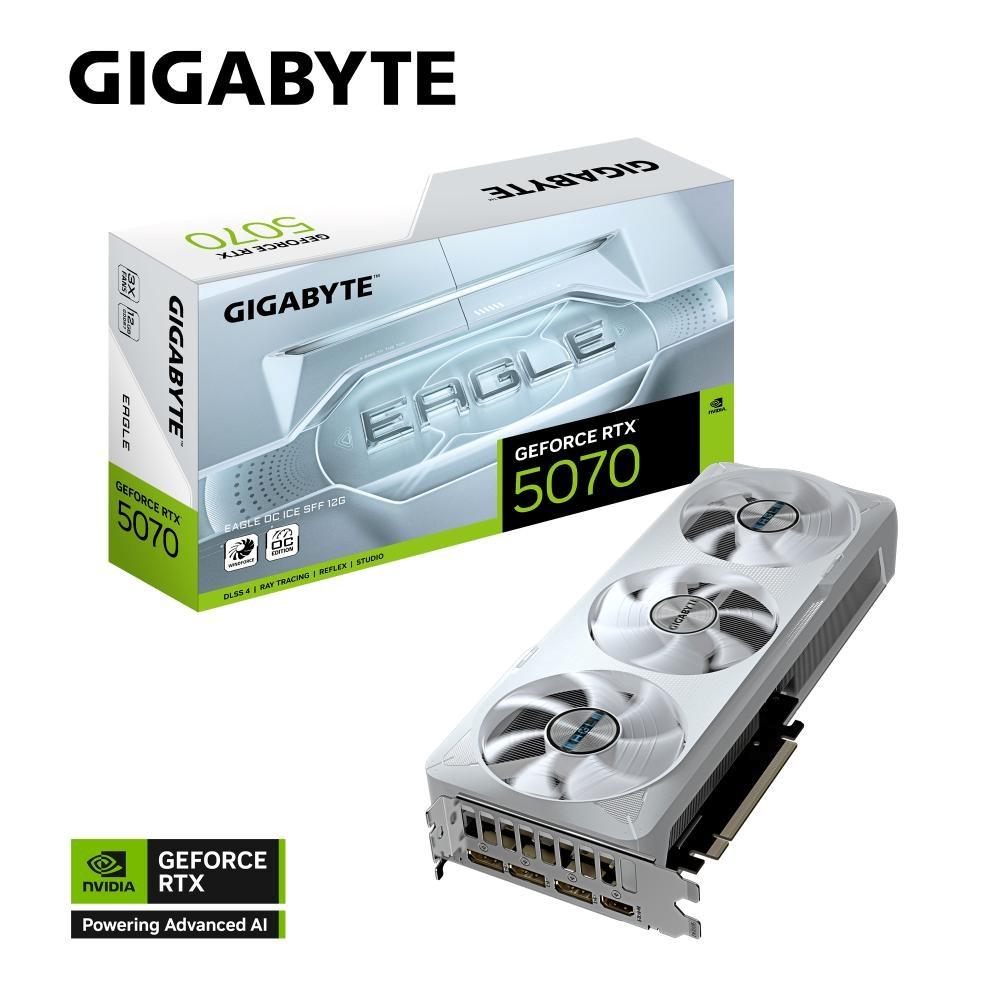 Fotografia produktu: GIGABYTE VGA NVIDIA GeForce RTX 5070 EAGLE OC ICE 12G, 12G GDDR7, 3xDP, 1xHDMI