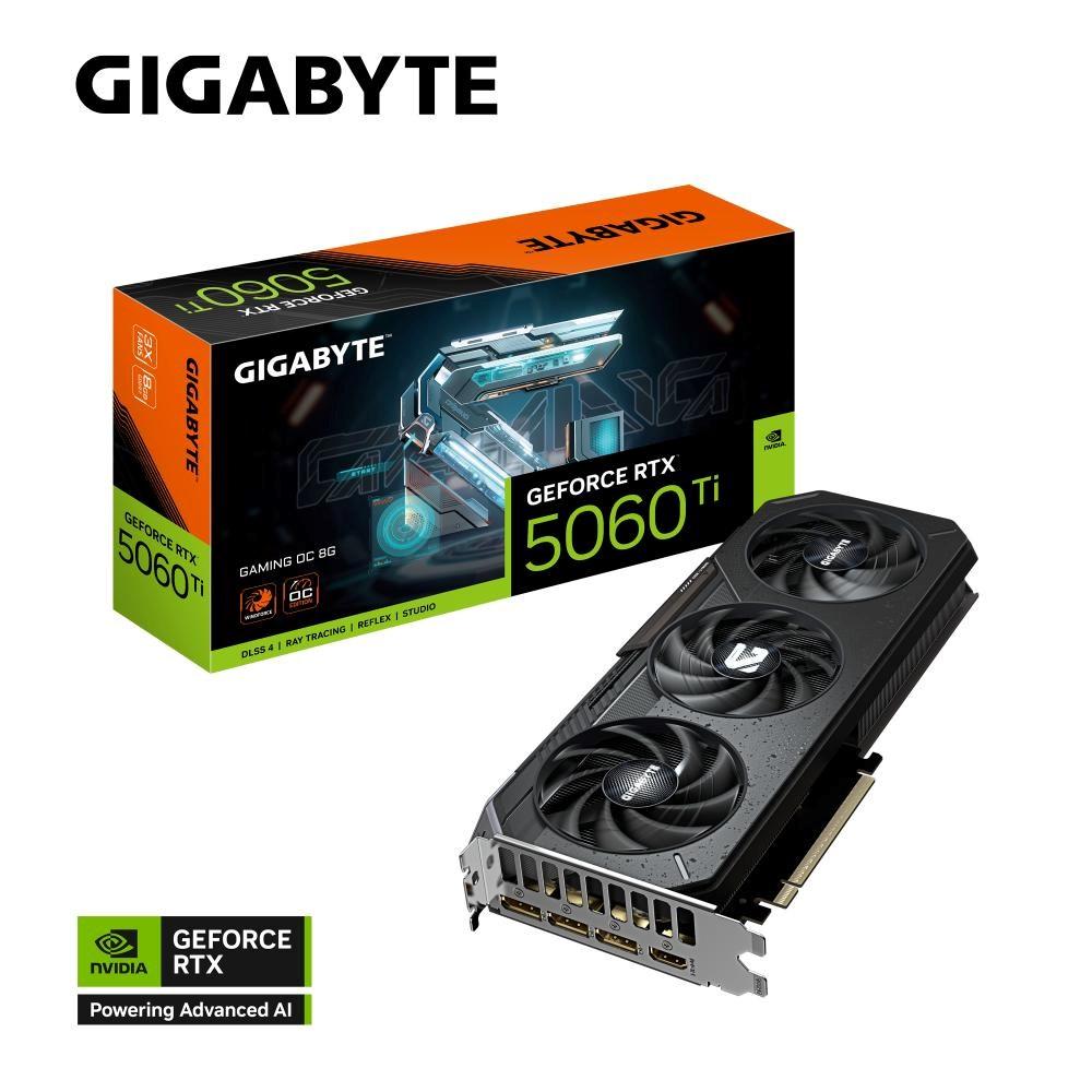 Fotografia produktu: GIGABYTE VGA NVIDIA GeForce RTX 5060 Ti GAMING OC 8G, 8G GDDR7, 3xDP, 1xHDMI