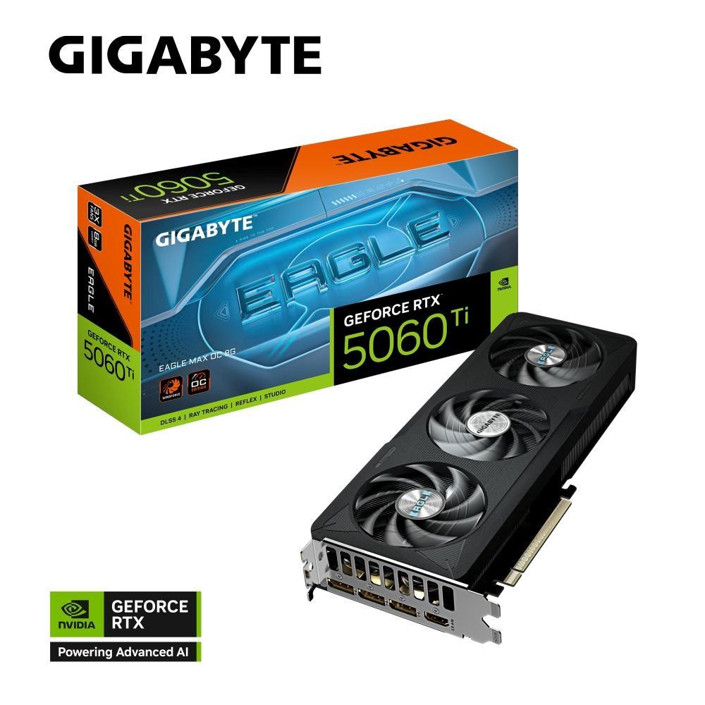 Fotografia produktu: GIGABYTE VGA NVIDIA GeForce RTX 5060 Ti EAGLE MAX OC 8G, 8G GDDR7, 3xDP, 1xHDMI