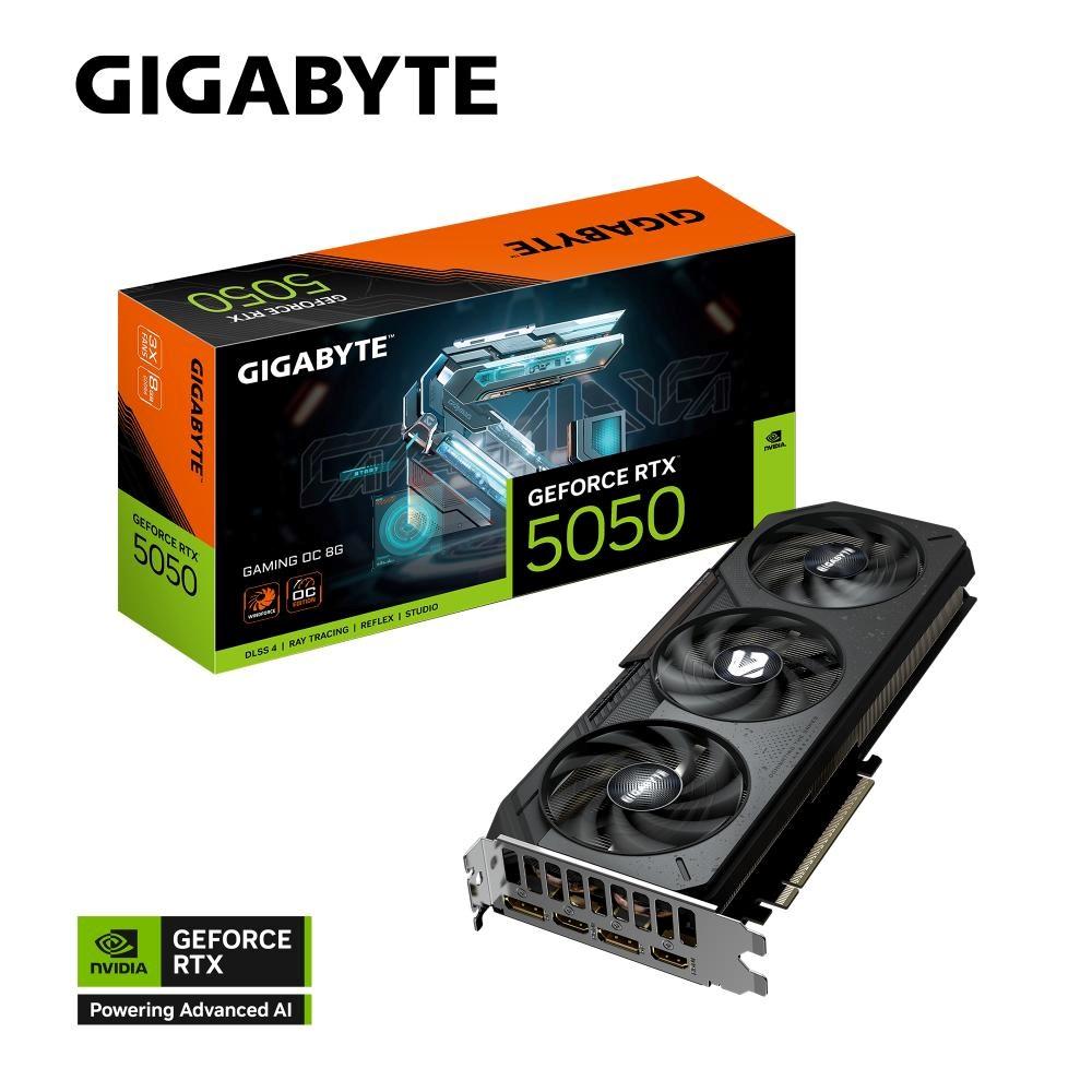 Fotografia produktu: GIGABYTE VGA NVIDIA GeForce RTX 5050 GAMING OC 8G, 8G GDDR6, 2xDP, 2xHDMI