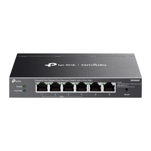 Fotografia produktu: TP-Link ES206GP 6xGb (4xPOE+) Easy Man.switch Omada