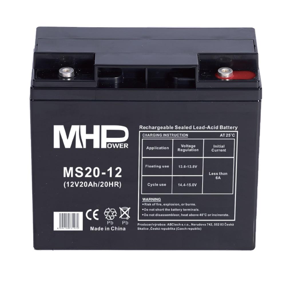Fotografia produktu: MHPower MS20-12 olovený akumulátor AGM 12V/20Ah T5