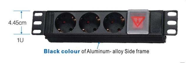 Fotografia produktu: 10" napájací panel OC 3x230V-2m PPO Black