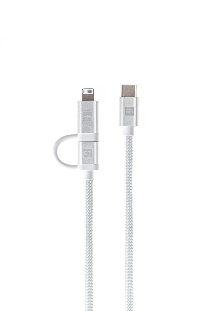 Fotografia produktu: ER POWER Dual Cable USB-C C/L Mfi 200cm white