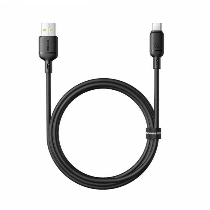 Fotografia produktu: Baseus Rýchlonabíjací kábel Silky USB/USB-C 1m 100W čierny