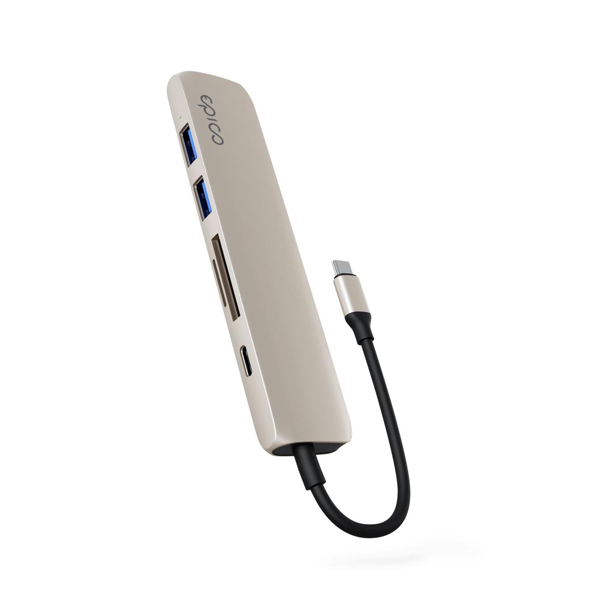 Fotografia produktu: Epico 6v1 hliníkový USB-C 8K húb - hviezdna