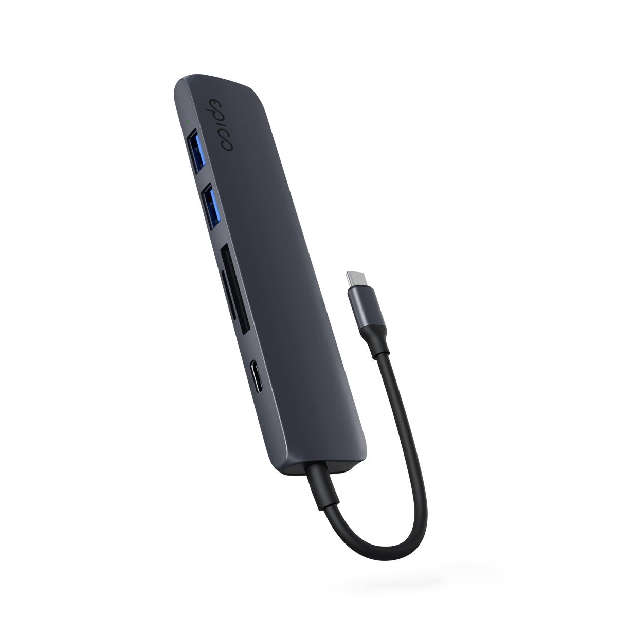 Fotografia produktu: Epico 6v1 hliníkový USB-C 8K húb - atramentová