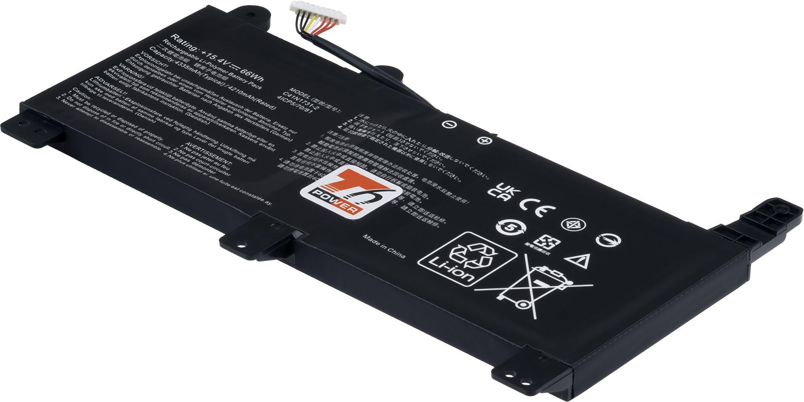 Fotografia produktu: Batéria T6 Power Asus ROG Strix G531G, G531GV, G731G, G731GV, 4335mAh, 66Wh, 4cell, Li-poly