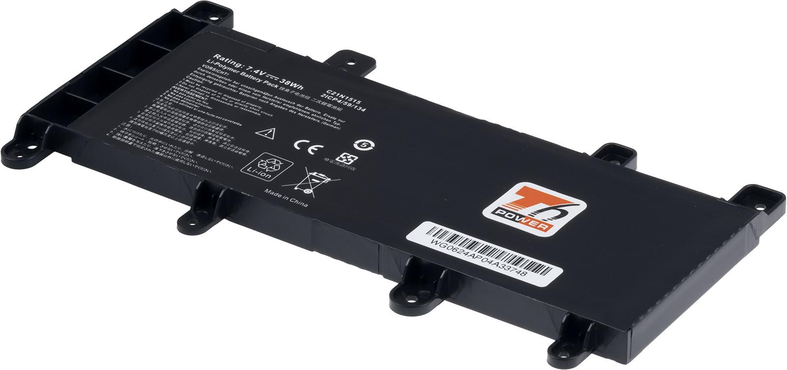 Fotografia produktu: Batéria T6 Power pre Asus X756U, F756U, R753U, 5135mAh, 38Wh, 2cell, Li-pol