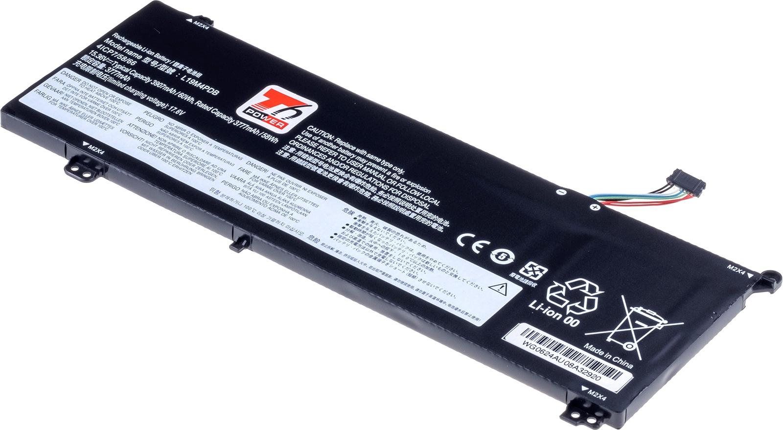 Fotografia produktu: Batéria T6 Power Lenovo ThinkBook 15 G2 ARE, 15 G3 ACL, 14 G2 ITL, 3907mAh, 60Wh, 4cell, Li-Pol