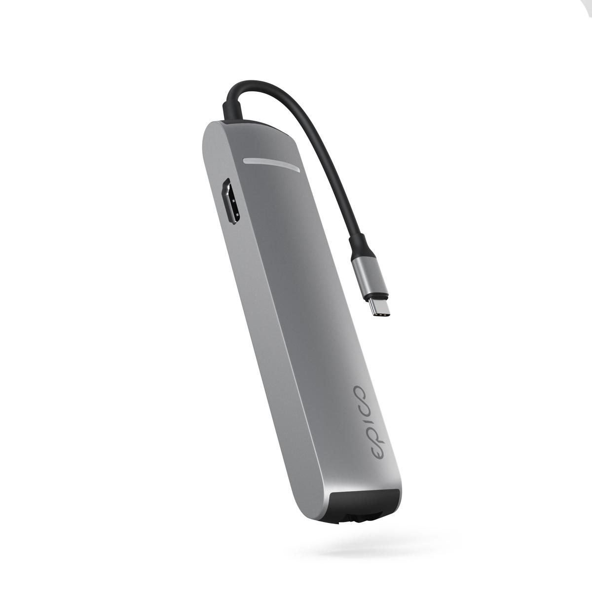 Fotografia produktu: Epico 6v1 Slim Hub 8K s USB-C konektorom - šedá