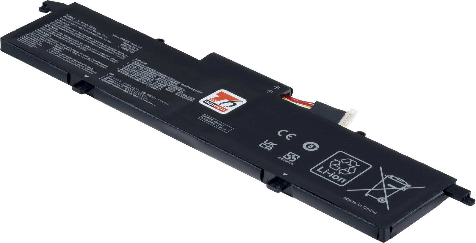 Fotografia produktu: Batéria T6 Power Asus ROG Zephyrus G14 GA401, 4940mAh, 76Wh, 4cell, Li-pol