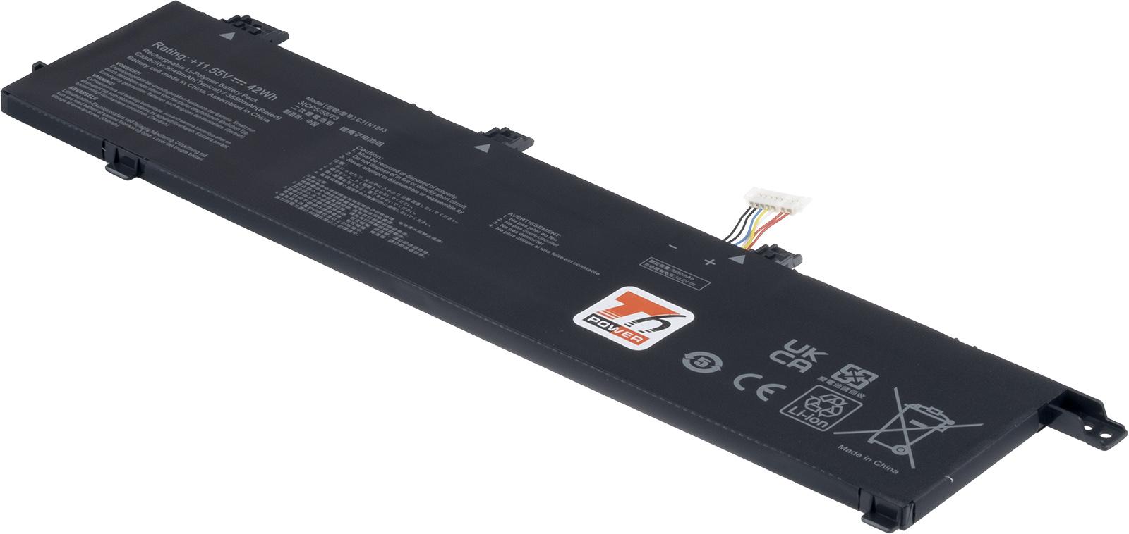 Fotografia produktu: Batéria T6 Power pre Asus VivoBook S432F, S532F, X432F, X532F, 3640mAh, 42Wh, 3cell, Li-poly