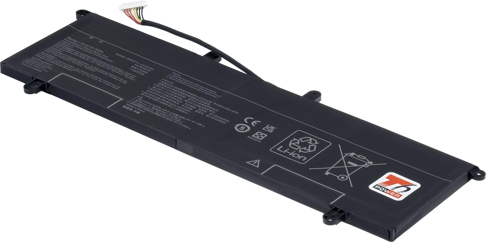 Fotografia produktu: Batéria T6 Power pre Asus ZenBook Duo UX481FA, UX481FL, 4550mAh, 70Wh, Li-pol, 4cell
