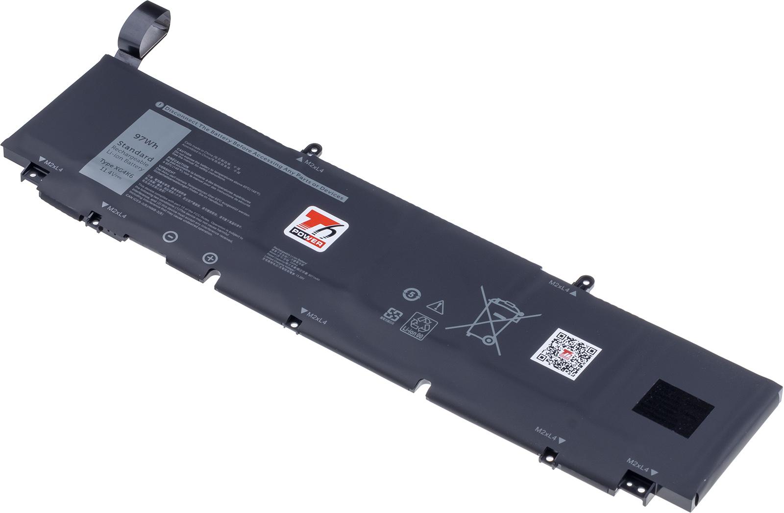 Fotografia produktu: Batéria T6 Power pre Dell Precision 5750, 5760, XPS 9700, 9710, 9720, 8500mAh, 97Wh, 6cell, Li-pol