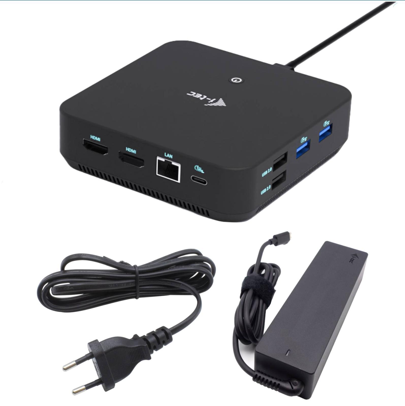 Fotografia produktu: i-tec USB-C DP Dual HDMI Docking Station, Power Delivery 100W + i-tec Universal Charger 100W