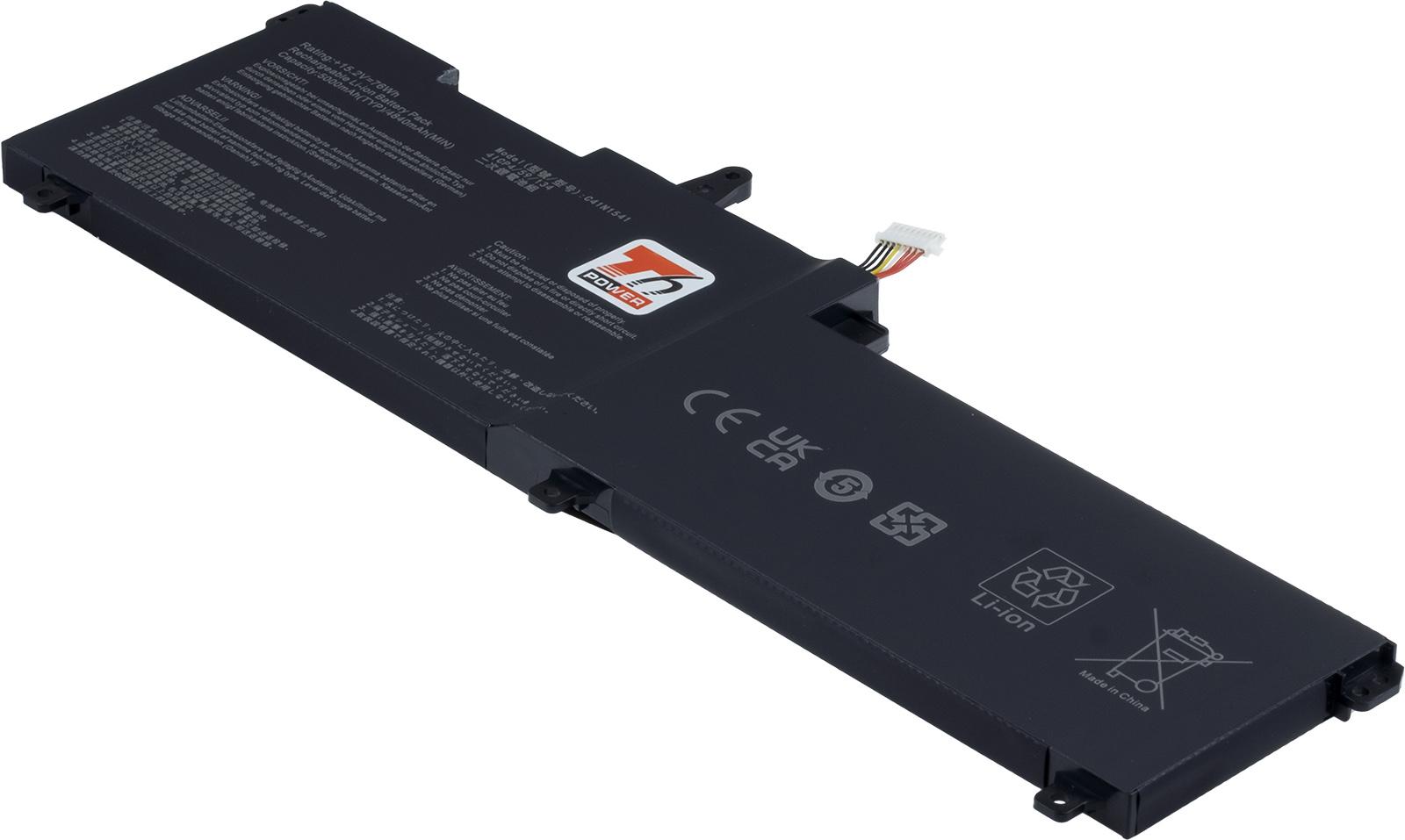 Fotografia produktu: Batéria T6 Power pre Asus Strix GL702VT, GL702VS, GL702VM, GL702ZC, 5000mAh, 76Wh, 4cell, Li-poly