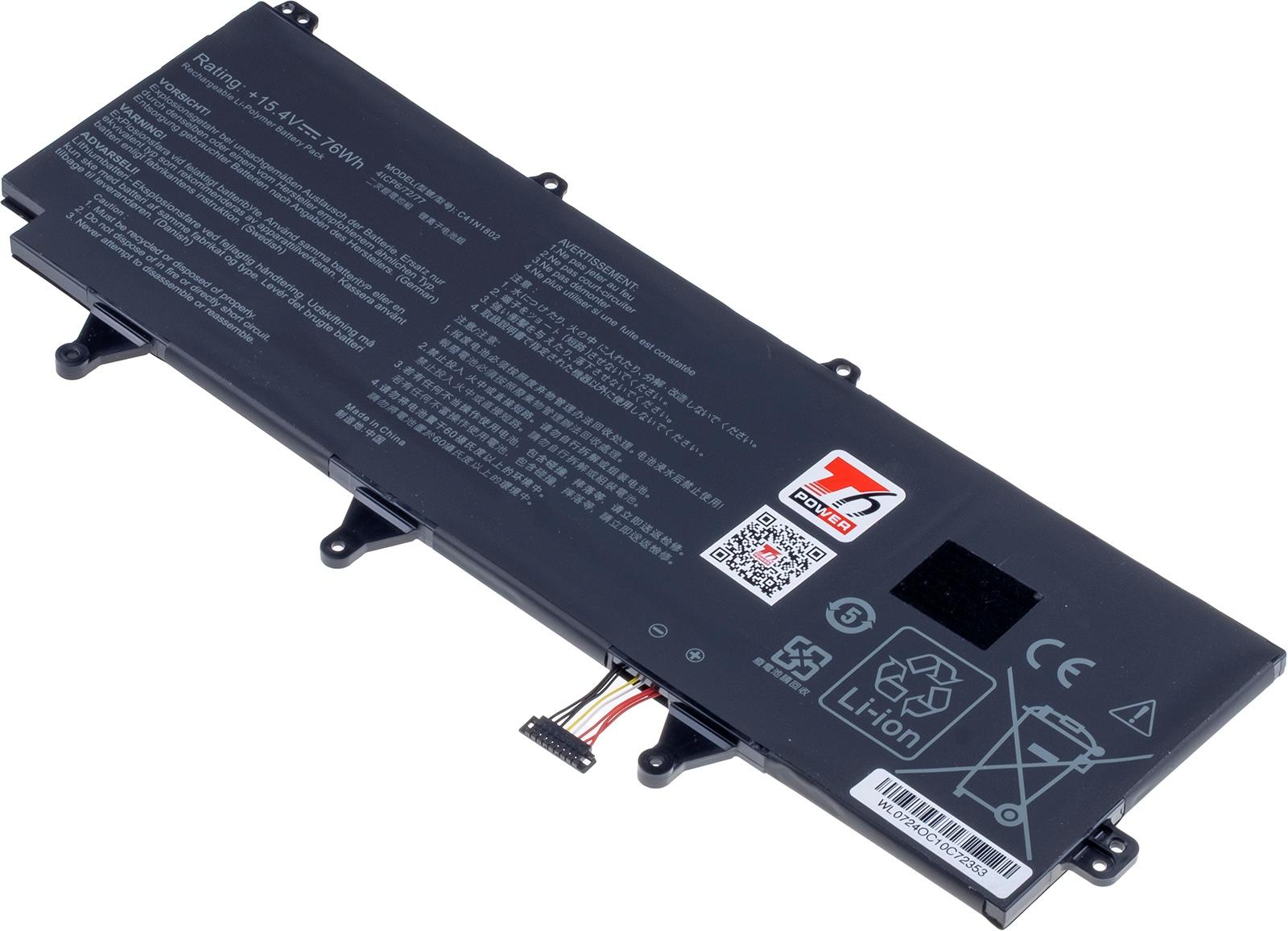 Fotografia produktu: Batéria T6 Power pre Asus ROG Zephyrus GX701GV, GX701GW, GX735GV, 4940mAh, 76Wh, 4cell, Li-poly