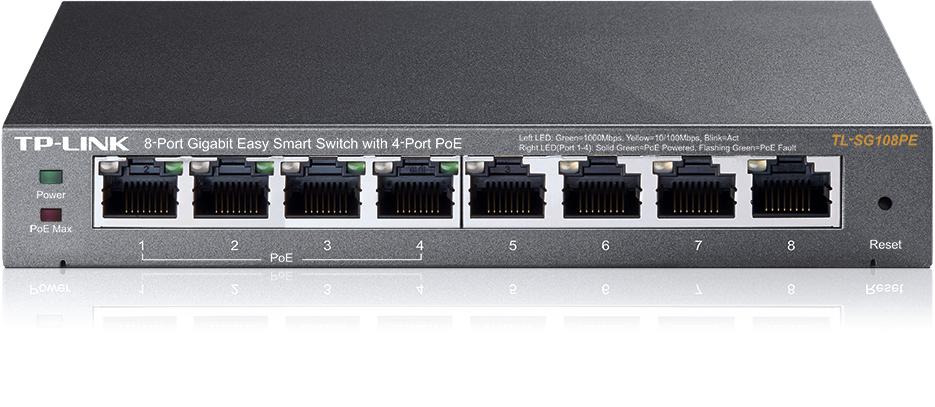 Fotografia produktu: TP-Link TL-SG108PE 8xGb (4xPOE) 64W Easy Smart Switch