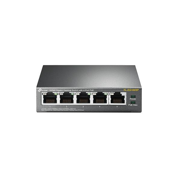 Fotografia produktu: TP-Link TL-SG1005P 5xGb (4xPOE) 65W Desktop Steel Switch