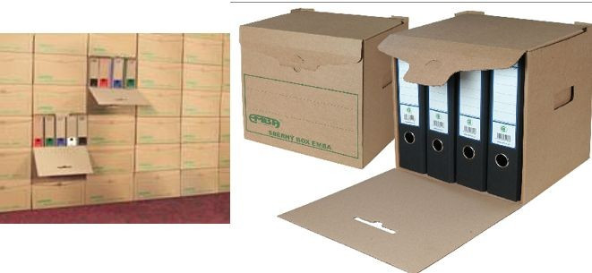 Zberný box 325x295x325mm EMBA TYP I/4 H/H na 4 zoraďovače zelená tlač