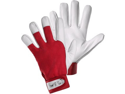 Kombinované rukavice TECHNIK, červeno-biele, veľ. 09