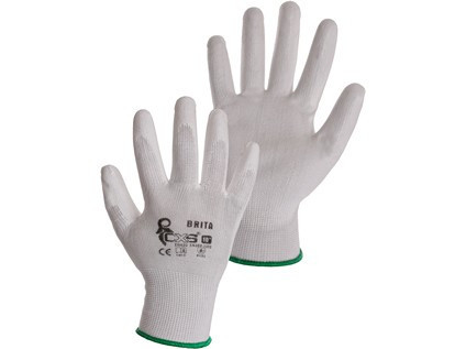 Povrstvené rukavice BRITA, biele, veľ. 09
