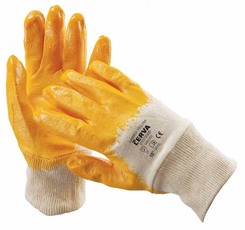 HARRIER ŽLTÝ rukavice máč. v nitrile - 8
