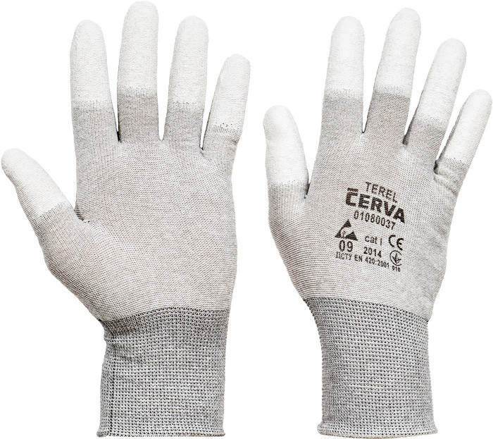 TEREL rukavice nylonové AS PU prsty - 10