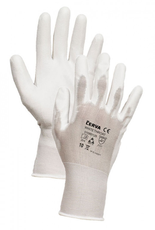WHITETHROAT FH rukavice nylonové-18 biela 10