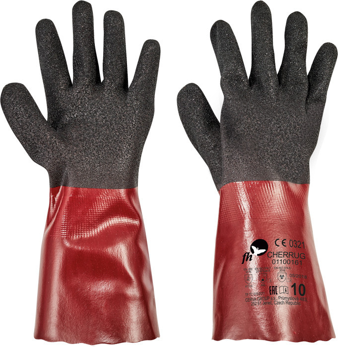 CHERRUG FH rukavice PV čierna/červená 7