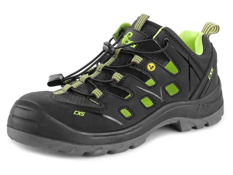 Obuv sandál CXS Universe Solar S1P ESD, čierno-zelená, veľ. 38