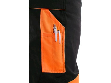 Nohavice do pása CXS SIRIUS BRIGHTON, čierno-oranžová, veľ. 50
