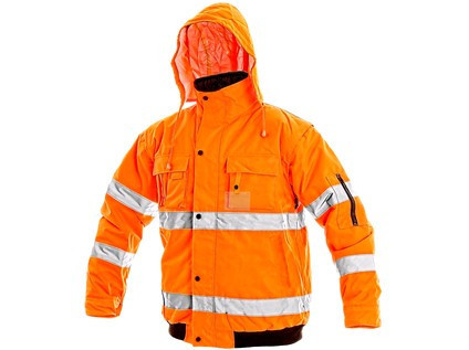 Pánska reflexná bunda LEEDS, zimná, oranžová, veľ. L