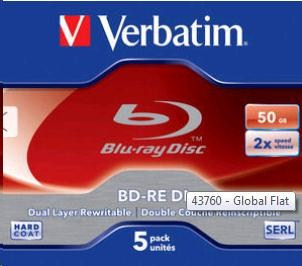VERBATIM BD-RE DL (5-pack) Blue-Ray/Jewel/2x/50GB
