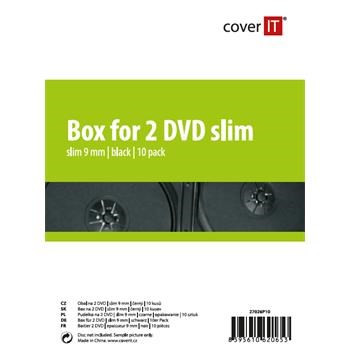 COVER IT obal na 2 DVD 9mm slim čierny 10ks/bal