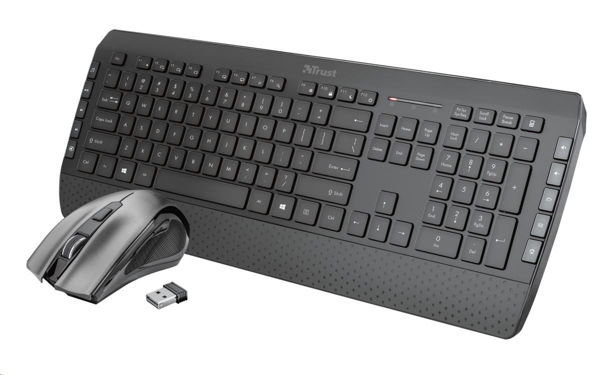 TRUST set klávesnica + myš Tecla-2 Wireless Multimedia Keyboard with mouse US