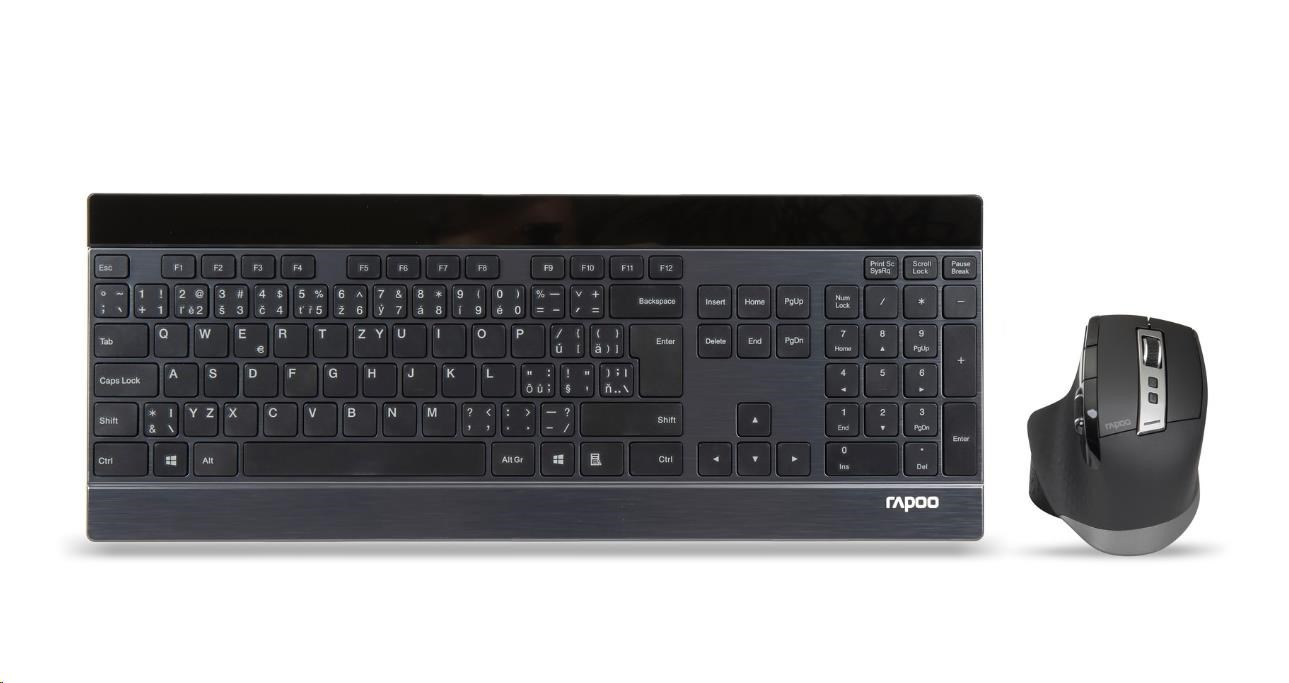 RAPOO set klávesnica a myš 9900M multi-mode bezdrôtový ultra-slim CZ/SK, čierna