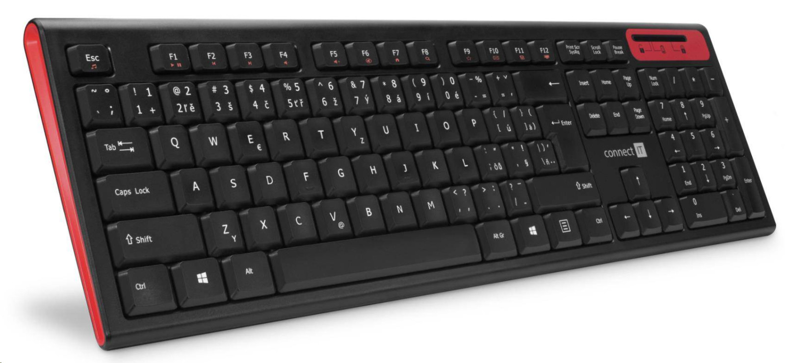 CONNECT IT Multimediálna bezdrôtová klávesnica, CZ + SK layout, čierna