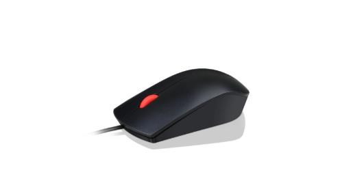 LENOVO myš drôtová Essential USB Mouse - 1600dpi, Optical, USB, 3 tlačidlá, čierna