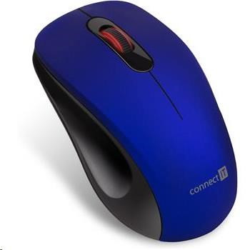 CONNECT IT "MUTE" bezdrôtová optická tichá myš, USB, (+ 1x AA batéria zadarmo), modrá