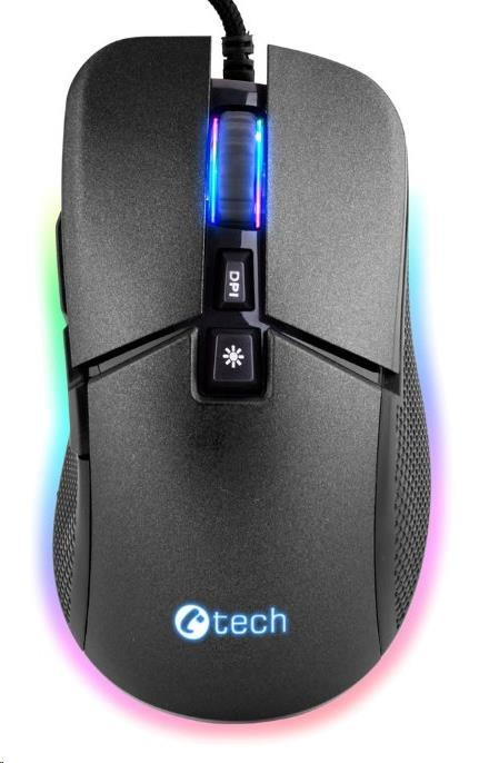 C-TECH herná myš Dawn, casual gaming, 6400 DPI, RGB podsvietenie, USB