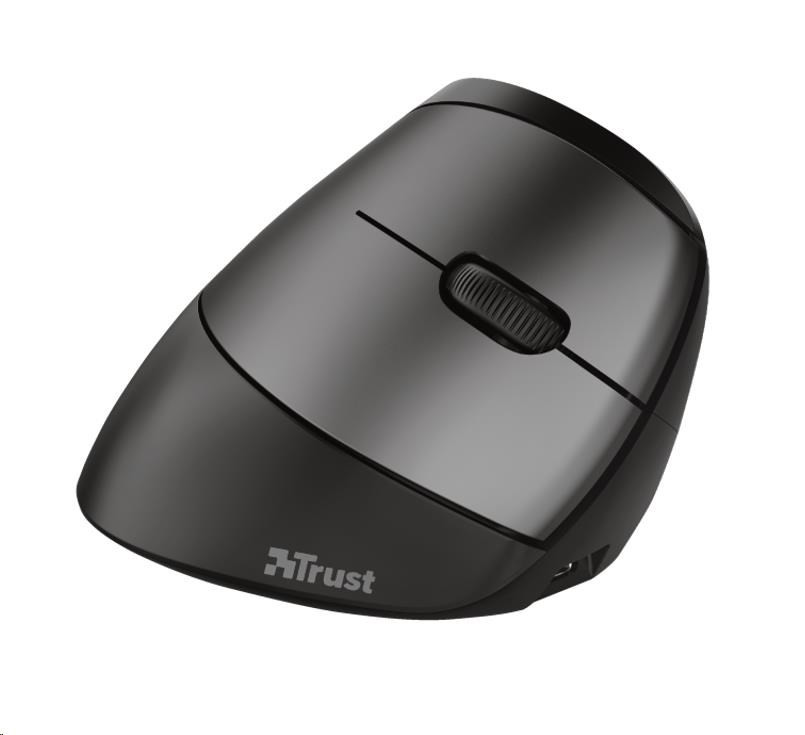 TRUST myš Bayo Ergonomic Rechargeable Wireless Mouse, optická, čierna