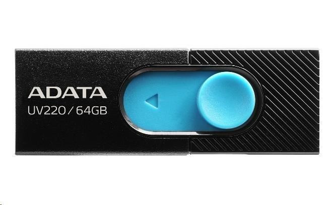 ADATA Flash Disk 32GB UV220, USB 2.0 Dash Drive, čierna / modrá