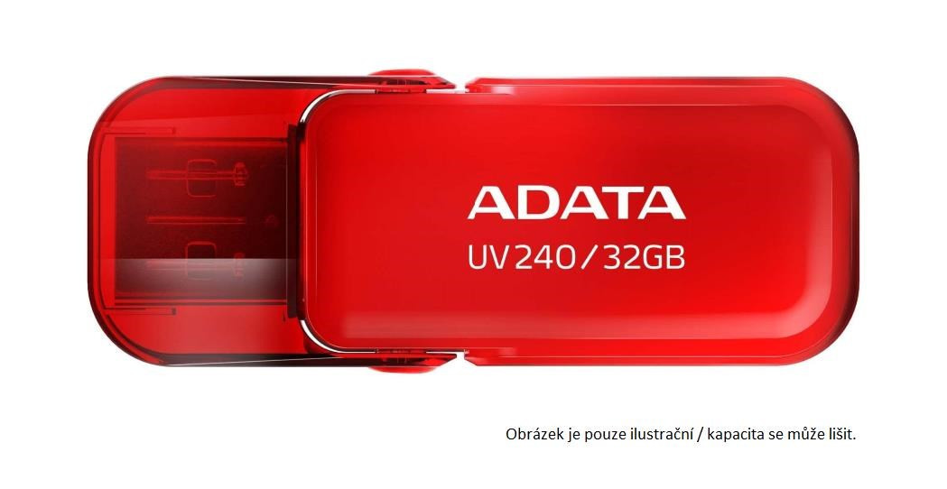 ADATA Flash Disk 16GB UV240, USB 2.0 Dash Drive, červená