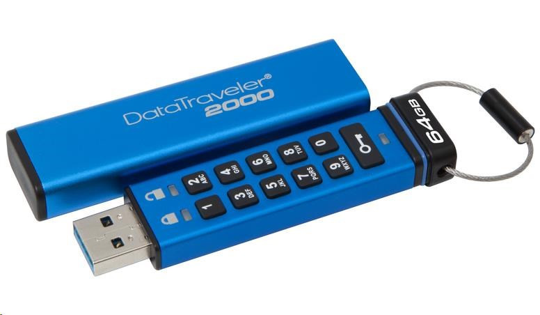Kingston 128GB USB 3.0 DataTraveler 2000 s klávesnicou a 256-bitovým šifrovaním