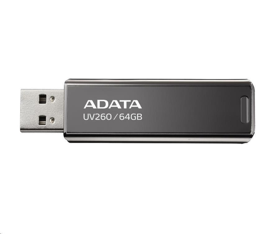 ADATA Flash Disk 64GB UV260, USB 2.0, Kovový, čierna
